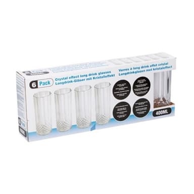 Longdrinkglas 40cl i plast - 6-pack
