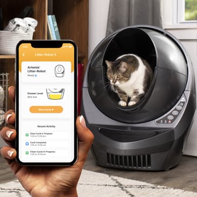 Whisker Litter-Robot 3 Connect Automatic Cat Litter Box (grå)