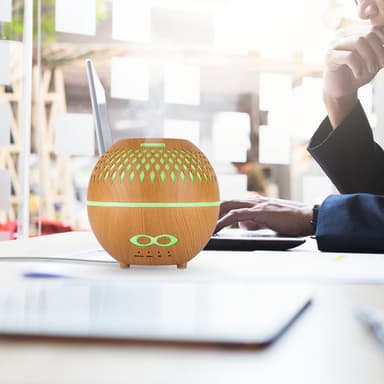 Luftfuktare Aroma diffusor 400 ml 7 LED färg ljus Brun