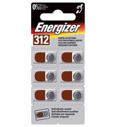 Energizer Batterier till hörapparat AC312E (6 st)