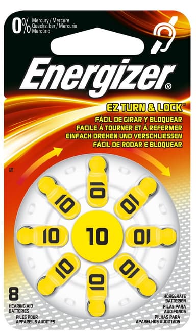 Energizer Batteri till hörapparat  Zinc Air 10 (8 st)