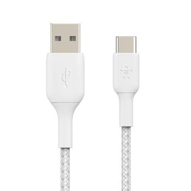 USB-C to USB-A Cable Braided, White (3m)