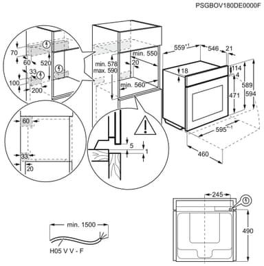 Electrolux inbyggnadsugn EOP721X