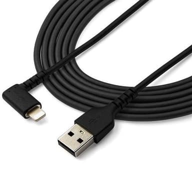 StarTech.com 2m tålig USB-A till Blixtkabel - svart 90° högervinkad, r