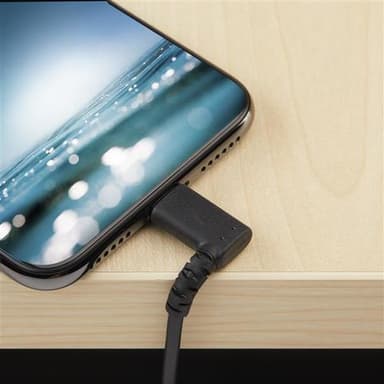 StarTech.com 2m tålig USB-A till Blixtkabel - svart 90° högervinkad, r