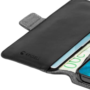 Leather Phone Wallet Galaxy S22+ Svart