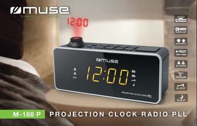 M-188 P Clock radio FM projection Black