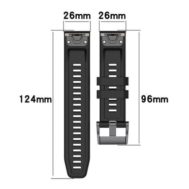 Silikonarmband till Garmin fenix 7X 26mm - Svart