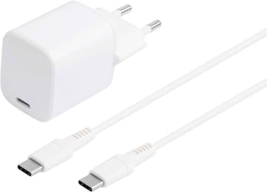 Sandstrøm USB-C 30W GaN laddare med USB-C kabel