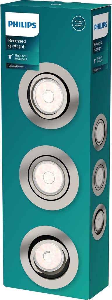 Philips Donegal taklampa GU10 3-pack (silver)