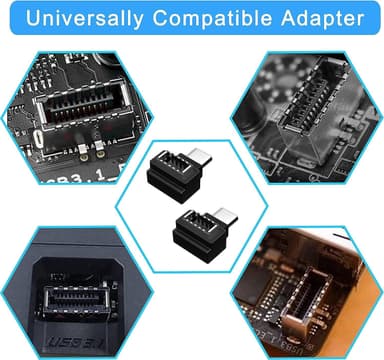NÖRDIC Type E hona till USB-C hane 90 graders vinklad adapter