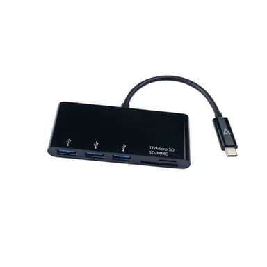 V7 V7UC3U-HUB-BLK-1E, USB 3.2 Gen 1 (3.1 Gen 1) Type-C, USB 3.2 Gen 1