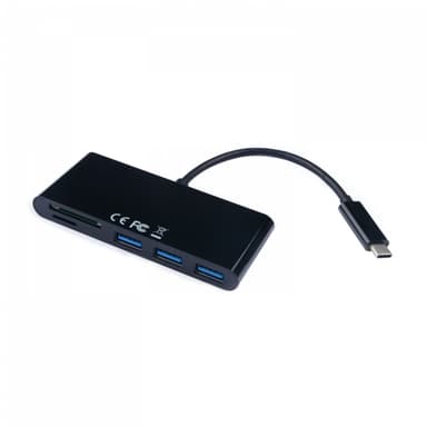 V7 V7UC3U-HUB-BLK-1E, USB 3.2 Gen 1 (3.1 Gen 1) Type-C, USB 3.2 Gen 1