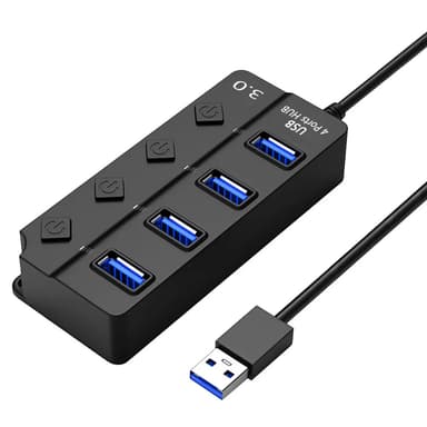 USB splitter USB 2.0 USB 3.0 hubb 5 Gbps 4-portars individuella LED på