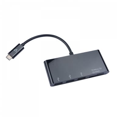 V7 V7UC3U-HUB-BLK-1E, USB 3.2 Gen 1 (3.1 Gen 1) Type-C, USB 3.2 Gen 1