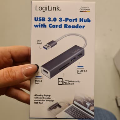 USB 3.0-hub USB-adapter USB-splitter med Micro SD/SD-kort Silver