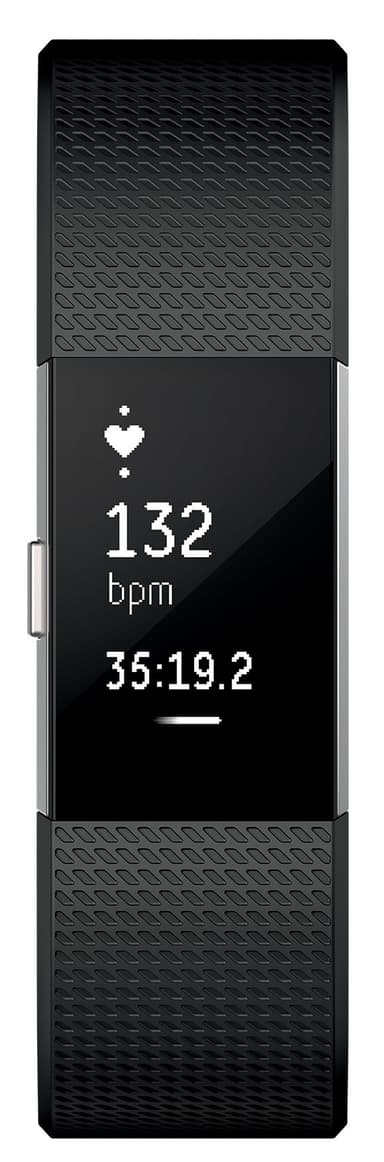 Fitbit Charge 2 aktivitetsarmband silver/svart (L)