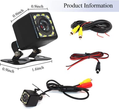 HD Bilkamera 12LED 170 graders backkamera IP66
