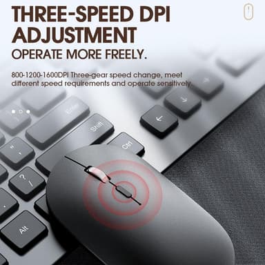 T-WOLF X2 Uppladdningsbar 2,4G+Bluetooth trådlös mus dator pc