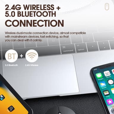 T-WOLF X2 Uppladdningsbar 2,4G+Bluetooth trådlös mus dator pc