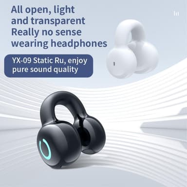 Clip-On enöra Bluetooth headset Stereo trådlös hörlur