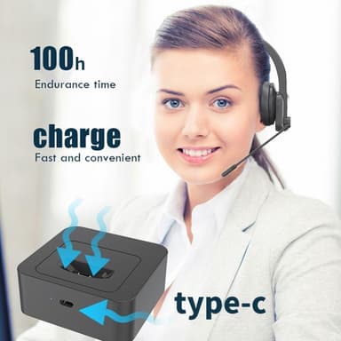 OY631 Bluetooth 5.3 Headset Kundtjänst Hörlurar med mikrofon trådlöst headset