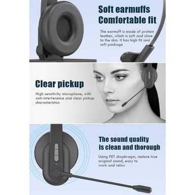 OY631 Bluetooth 5.3 Headset Kundtjänst Hörlurar med mikrofon trådlöst headset