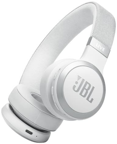 JBL Live 670NC trådlösa on-ear-hörlurar (vita)