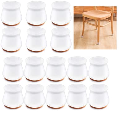 Möbeltassar / skydd för möbelben Silikon/Filt 18-25 mm 16-pack