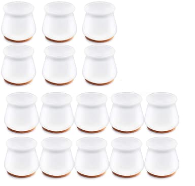 Möbeltassar / skydd för möbelben Silikon/Filt 25-30 mm 16-pack