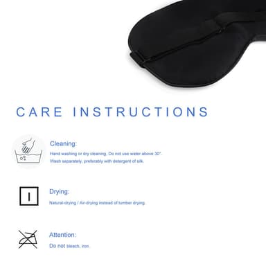 Sovmask 100% silke Svart