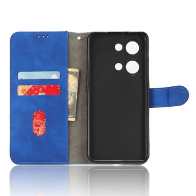 SKALO OnePlus Nord 3 5G / Ace 2V Matt PU-Läder Plånboksfodral - Blå