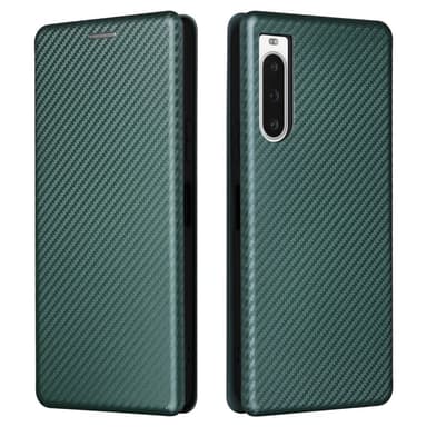 SKALO Sony Xperia 10 V Carbon Fiber Plånboksfodral - Grön