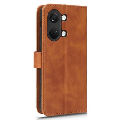 SKALO OnePlus Nord 3 5G / Ace 2V Matt PU-Läder Plånboksfodral - Brun