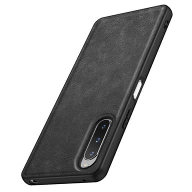 SKALO Sony Xperia 10 V PU-Läder Hybrid Skal - Svart