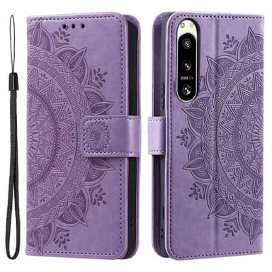 SKALO Sony Xperia 5 IV 5G Mandala Plånboksfodral - Lila