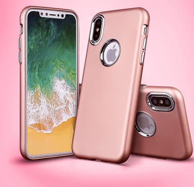 iPhone X/Xs | TPU-Skal Metallknappar - Rosa