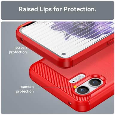 SKALO Nothing Phone (2) Armor Carbon Stöttåligt TPU-skal - Röd
