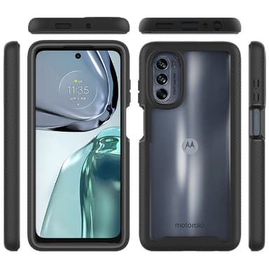 SKALO Motorola Moto G62 5G Shockproof Clear Hybrid Skal - Svart