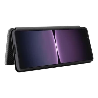 SKALO Sony Xperia 1 V Carbon Fiber Plånboksfodral - Svart