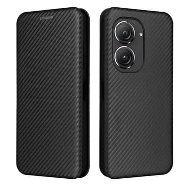SKALO Asus Zenfone 9 5G Carbon Fiber Plånboksfodral - Svart
