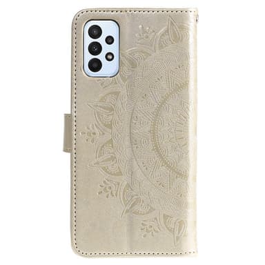 SKALO Samsung A23 5G Mandala Plånboksfodral - Guld
