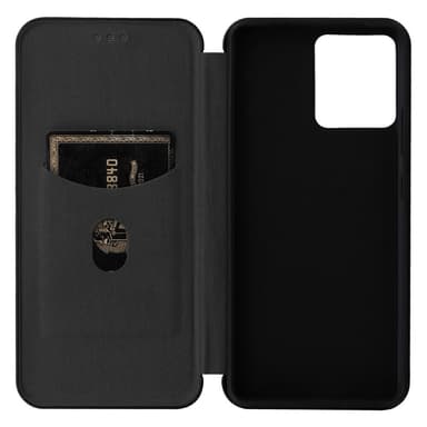 SKALO Motorola Edge 30 Fusion 5G Carbon Fiber Plånboksfodral - Svart