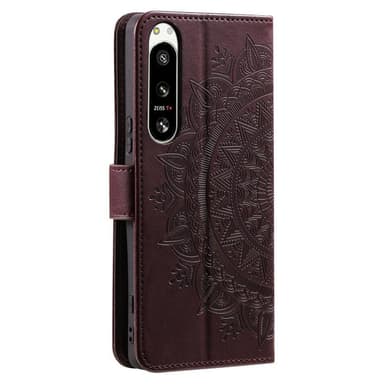 SKALO Sony Xperia 5 IV 5G Mandala Plånboksfodral - Brun