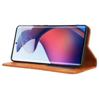 SKALO Motorola Edge 30 Fusion 5G Embossed Premium Plånboksfodral - Brun