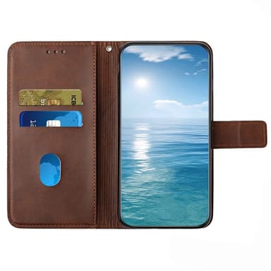 SKALO Samsung A23 5G Embossed Plånboksfodral i PU-Läder - Brun