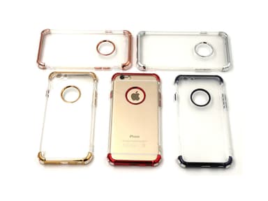 Extra tåligt design silikonskal | färgade kanter iPhone 6/6S - Silver
