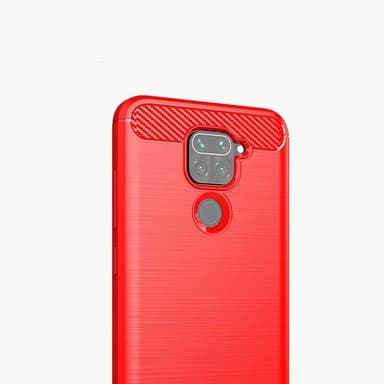 Stöttåligt Armor Carbon TPU-skal Xiaomi Redmi Note 9 - Röd