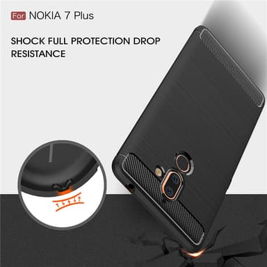 Stöttåligt Armor Carbon TPU-skal Nokia 7 Plus - Blå