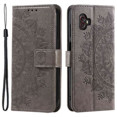 SKALO Samsung Xcover6 Pro 5G Mandala Plånboksfodral - Grå